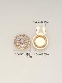 1/2/4pcs 25mm Women's Rhinestone Button Covers, Crystal Button Caps, Detachable Clip-On Button Covers, Crystal Decorative Buttons For Clothing, Lead Color, Suitable For Dresses, Suits, Formal Wear, Shirts - Multicolor - View 4