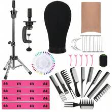 22 Inch Wig Canvas Block Head With Mannequin Tripod Head Stand Wig Holder Stand With Pins Wigs Making Kit And Supplies Accessories For Cosplay Making Wigs Styling Display - View 14
