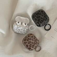 Casing Earphone Motif Leopard Aneka Warna dengan Gantungan, Kompatibel dengan 5/ Pro 3/Pro 2/ 4/ 3/ 1/2, Pelindung Minimalis Lucu untuk Anak Perempuan - MultiWarna - View 2