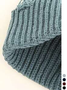 1pc Sweet & Cute Bow Knitted Beanie Hat For Women, Autumn/Winter New Style, Face-Slimming, Warm, Oversized Slouchy Furry Knit Cap - Multicolor - View 11