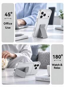 1件透明支架式蘋果手機殼，輕量智慧型手機保護殼，超薄氣囊防震，相容 Apple 18 Pro 手機殼附智慧型手機支架，防刮防震手機保護殼相容 Apple 17 智慧型手機殼，極簡 Apple 16 Pro 手機殼，休閒商務手機殼相容 S26 Ultra，時尚 Galaxy A57 手機殼，實用便攜 Android 手機配件 - 灰色 - 查看 4