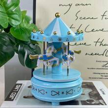 1pc Christmas Rotating Carousel Music Box, Birthday Gift Creative Cake Decoration - Merry-go-round - View 13