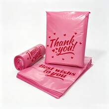 50pcs Double-Sided Printed Pink Mailing Bags, Courier Bags, Super Durable, Self-Sealing, Reinforced Edges, Extra Large, Suitable For Shipping Large Items, Clothing Packaging, Commercial Express Delivery And Transportation - Pink - View 10