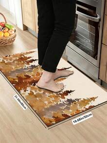 1/2pcs Christmas Kitchen Decor Rugs, Christmas Tree Pattern Design, Winter Kitchen Rugs And Mats, Non-Slip Washable Absorbent Kitchen Accessories Decor Mats, Christmas Holiday Gifts! - Multicolor - View 15