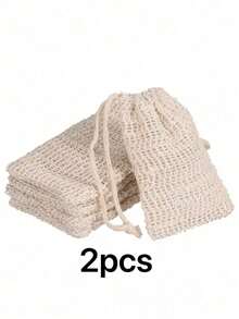 1/2/3pcs Reusable Exfoliating Soap Bags, Jute Drawstring Soap Bags, Easy To Lather And Dry, Remove Dirt And Dead Skin, Ideal Tool For Body Cleansing, Perfect For Bathroom Accessories And Home Bathroom Decor, Especially Suitable For Summer Use. - Multicolor - View 8