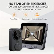Video Doorbell With 10.92cm Screen, Wireless Smart Video Doorbell, Supports Two-Way Audio, Night Vision, Wide Angle, Video Recording, Local Storage, No Network And App Required - View 5