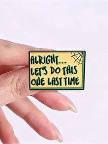 1 Pc Alright Let's Do This One Last Time Enamel Pin, Spider Web Retro Sign Brooch, Halloween Theme Badge For Backpack Jacket - Multicolor - View 6