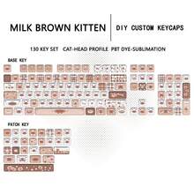 Christmas Meow Keycaps Berry Meow Keycaps Pudding Meow Keycaps Pixel Cat Keycaps Milk Brown Kitten Keycaps Cute DIY Cat Head Highly Attractive Side-Printed PBT Five-Sided Dye-Sublimation MOA Compatible With Mechanical Keyboards - View 12