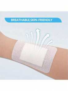 10pcs Breathable Self-Adhesive Soft Non-Woven Fabric Skin Patches, Soft Edges, Latex-Free, Comfortable And Gentle For Daily Skincare Use - View 1