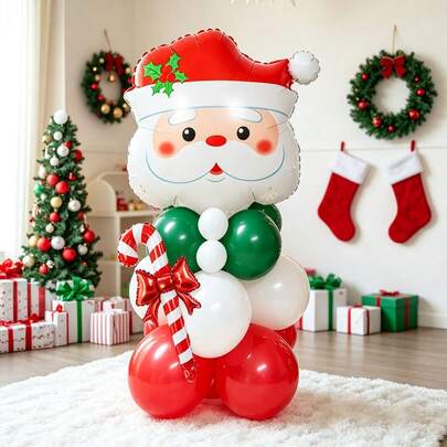 Bộ cột bóng bay gậy ông già Noel 22/37 món, phù hợp trang trí phòng khách gia đình dịp Giáng sinh, làm phông nền tiệc Noel, trưng bày cửa kính siêu thị, hoạt động chủ đề Giáng sinh mầm non, góc chụp ảnh Noel, tụ họp bạn bè Giáng sinh, trang trí trưng bày quà Giáng sinh