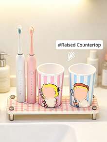 1pc Squishy Diatomite Water Absorbent Mat For Bathroom Countertop, Neutral Color Solid Pattern Quick Drying Toothbrush & Mouth Cup Drain Pad, Simple Style All Season Desk Organizer, Soft Surface Holder Mat For Wash Basin Vanity Daily Use - Multicolor - View 6