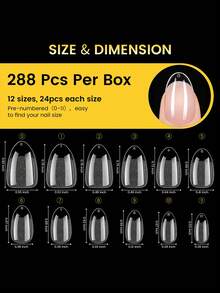 BORN PRETTY 288pcs Soft Gel False Nail Tips, Semi-Matte Capsule Shape, Almond French Coffin Style, Full Coverage Artificial Nails, Autumn Collection - View 12
