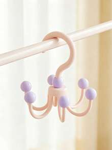 1pc Multi-Color Multi-Function Rotating Hook, Beaded 6-Claw Structure, Rotatable Design, Suitable For Hats, Bags And Scarves, Closet Rack, Suitable For Closet And Bathroom, Bathroom Decor And Accessories, Room Decor, Wall Key Hook - Multicolor - View 12