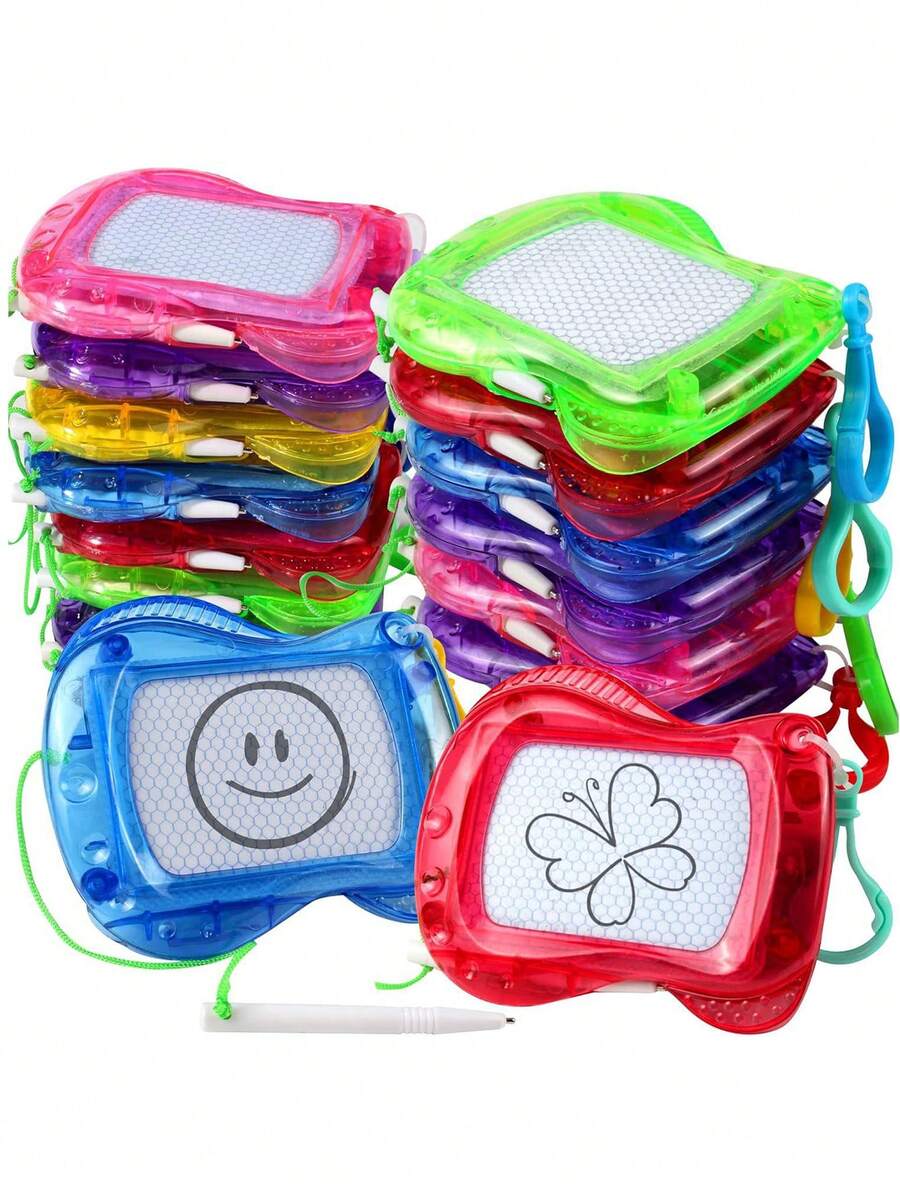 1/6/12/20 Pcs Mini Magnetic Drawing Board, Backpack/Keychain Notebook, Erasable Doodle Sketch Pad, Birthday Party Favors/Goodie Bag Fillers, Back To School, Valentine's Day, Wedding, Birthday Gifts [Random Color And Style] - Multicolor - View 1