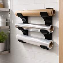 2pcs Wall-Mounted Multi-Function Storage Organizer, Suitable For Various Rolled Items, Space-Saving Home And Office Storage Rack - View 3