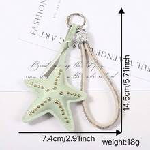 Korean Double-Sided Willow Nail Punk Starfish Keychain Sweet Hand Rope Hanging Decoration Fashionable Versatile Bag Pendant Keychain - Multicolor - View 2