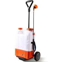 Pulverizador de mochila a batería    con carrito, presión ajustable de 0 a 94 PSI, tanque de 4 galones con ruedas, 8 boquillas y 2 varillas, batería de 12 V y 7,2 Ah, tapa ancha para desherbar, pulverizar y limpiar. - Blanco + naranja - Ver 10