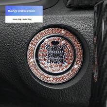 Car One-Touch Start Button Decorative Ring Switch Button Protective Cover Interior Button Sticker Crystal Rhinestone - Car Interior Stickers - View 8