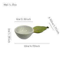 Asymmetrical Ceramic Bowl, Bread Design Dipping Sauce Dish, Creative Seasoning Container With Spoon Back To School,School Supplies - Multicolor - View 31