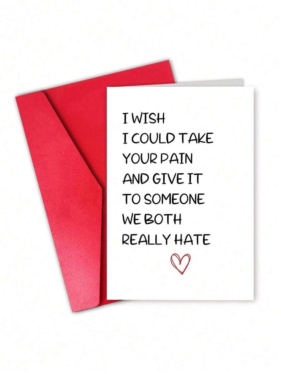 OBOVAY 1pc "I Wish I Could Take Your Pain" Funny Get Well Soon Greeting Card With Envelope - Humorous Recovery Gift For Friends, Family & Loved Ones, Perfect For Speedy Recovery, Birthdays & Holidays, Blank Inside - New Arrival - View 1