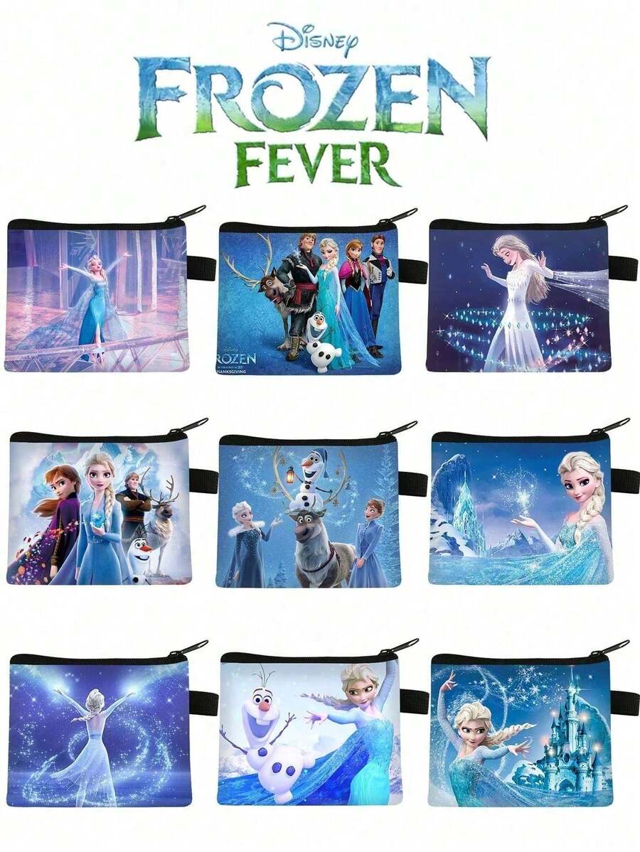 Random1/3/5PCS Frozen Lovely Cartoon Anime Image Coin Purse Party Small Gifts Storage Bank Card Package Handbag Originality Princess Mini Wallet Easy To Carry Storage Package A Birthday Christmas Halloween Present - Multicolor - View 1