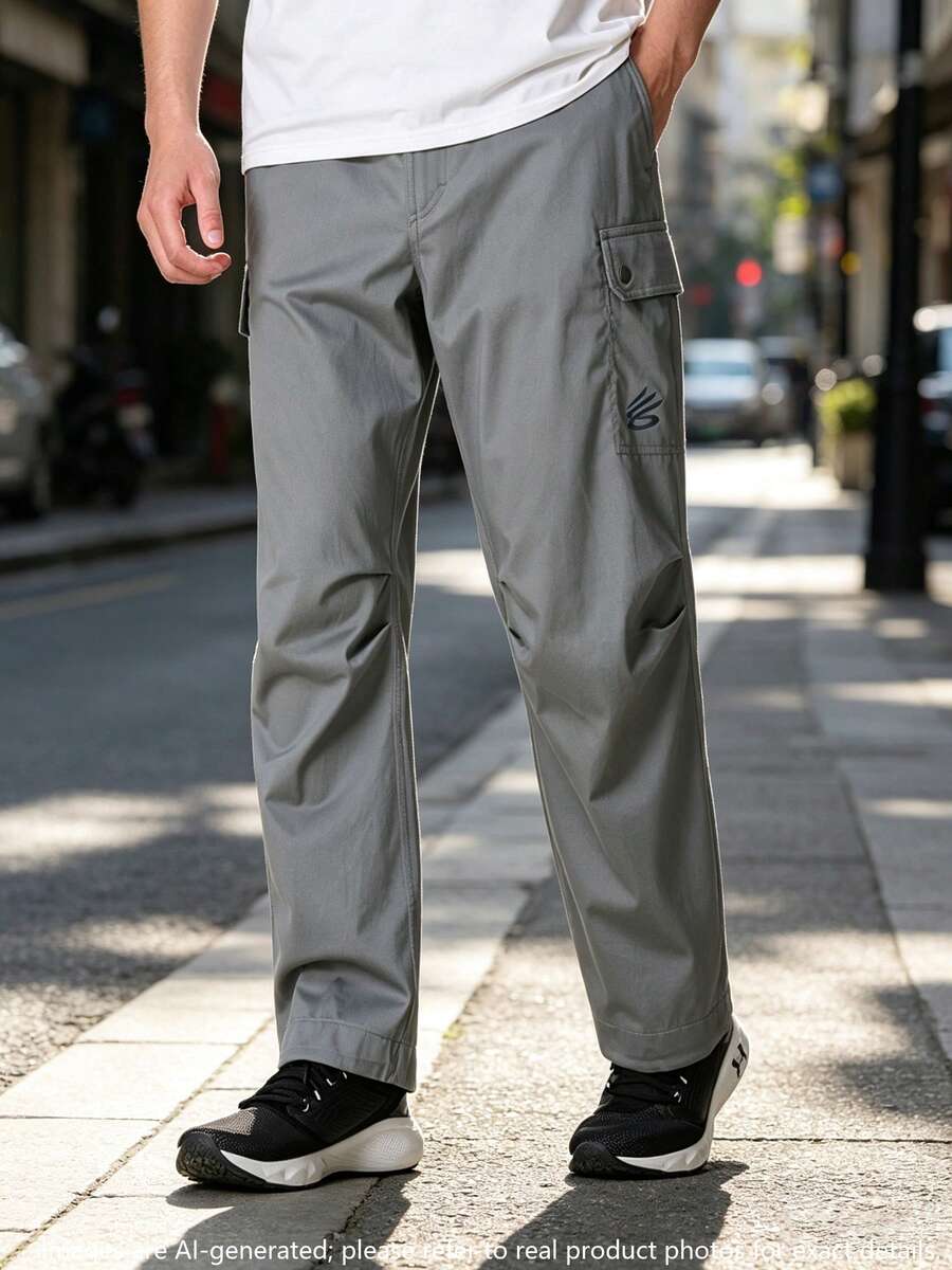 Under Armour Men's Sports Long Pants APAC Curry Spr Utility Pts Comfortable Casual Loose Straight Leg Cargo Pants 6014300-709 - Clay Green - View 1