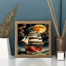 DIY 5D Diamond Painting Kit - Full Drill Round Diamonds, Boat Pattern, Home Decor Acrylic Craft Set, Frameless Creative Gift Diamond Painting Kit - View 10
