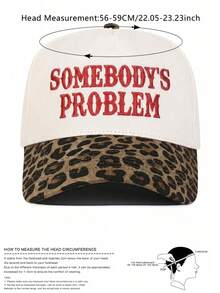 1pc Women's "Somebody's Problem" Trucker Hat, Personalized Embroidered Letter Baseball Cap, Street Fashion 5-Panel Hat, Spring/Autumn Travel, Beach, Summer Outdoor Sun Protection Casual Hat - Somebody's Problem - View 6