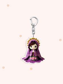1/6pcs Keychain Set Mary Backpack Charm Unisex Couple Charm Commemorative Gift Car Keychain Blessing And Grace Believer Gift Daily Use Religious Souvenir Ramadan Baptism Wedding - Multicolor - View 8
