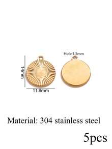5pcs Stainless Steel Sunburst Pattern Charms Pendants Heart Square Star Round Disc Pendants For DIY Necklace Jewelry Making Supplies - Pendants - View 7