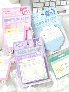 1/4 Pack Cute Shaped Sticky Notes, 30 Sheets Self-Adhesive Memo Pads, Shopping List Food Diary Reading Record Planner Notes, Scrapbook Collage Student Office Stationery - one-size - View 8