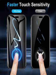 7 Pack Privacy Hydrogel Film Compatible With Iphone 18 Pro/18 Pro Max/17/17 Pro/17 Pro Max/17e/Air/16/16 Pro/15/14/Plus/13/13 Pro Max/12/11/X/XS MAX/XR Soft TPU Screen Protector, High Sensitivity Protective Film, Not Tempered Film - Clear - View 3