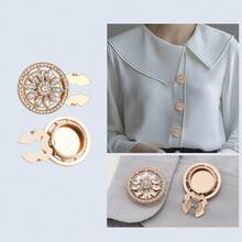 1/2/4pcs 25mm Women's Rhinestone Button Covers, Crystal Button Caps, Detachable Clip-On Button Covers, Crystal Decorative Buttons For Clothing, Lead Color, Suitable For Dresses, Suits, Formal Wear, Shirts - Multicolor - View 13