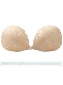 YIYANG 3 Pairs Invisible Push-Up Silicone Bras With Shoulder Straps | Washable, Backless, Strapless, Suitable For Wedding Dresses And Swimwear (Random Colors) - Multicolor - View 16
