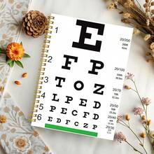 1pc A5 Spiral Coil Notebook - Ophthalmology Theme Spiral Notebook With Vision Chart Cover - Lined Paper, Suitable For School, Office Scenarios, Also As A Gift For Friends, Family, Teachers And Students, Lined Page Notebook Christmas Gift - A5 lined - View 1