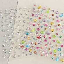 Multicolor Star Moon Heart Gem Stickers, Self-Adhesive Shiny Rhinestones For Festival Makeup, DIY Embellishment, Phone Case, Scrapbooking & Photocard Decor - A - View 8