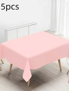 5 Packs 137x183cm Disposable Solid Color Tablecloth, Multi-Color PE Material Rectangular Tablecloth, Suitable For Weddings, Parties, Birthdays, Bridal Showers, Graduations, Baptisms, Banquets, Christmas Parties, Home Decoration And Other Occasions. - Multicolor - View 10