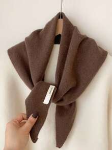 Women's Winter Scarf, 100% Wool Winter Warm Scarf, Thick Shawl Soft Triangle Shawl - Multicolor - View 6