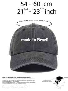 1PC Unisex Made In Brazil Printed Vintage Baseball Cap Adjustable Design Stylish Hiking Hat Perfect For Parties Travel Sun Protection And Everyday Use - Multicolor - View 9