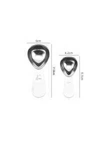 2pcs 304 Stainless Steel Coffee Powder Measuring Spoon, Household Use, 2g/10g Small Mini Coffee Bean Scoop - Silver - View 7