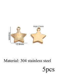 5pcs Stainless Steel Sunburst Pattern Charms Pendants Heart Square Star Round Disc Pendants For DIY Necklace Jewelry Making Supplies - Pendants - View 11