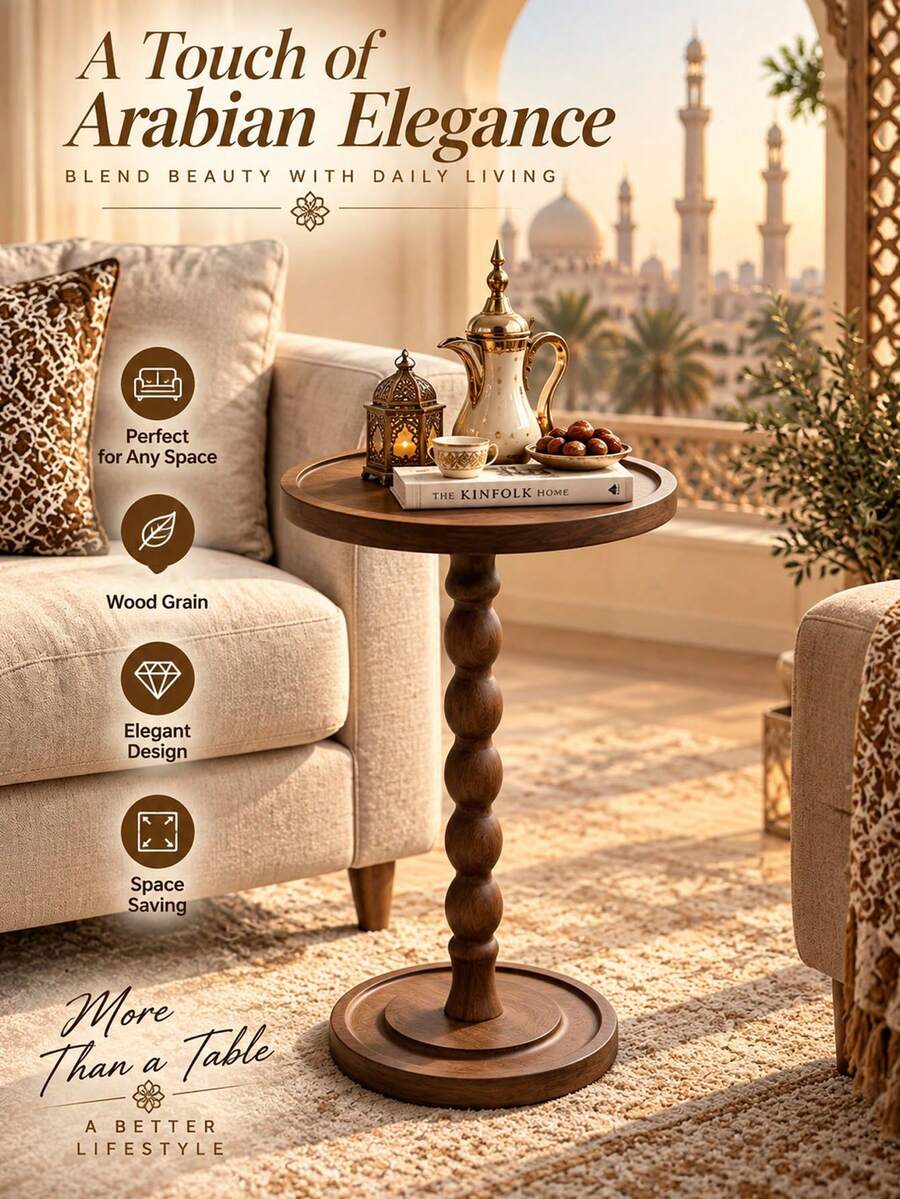 Portable Outdoor Garden Balcony Table, Coffee Table, Small Round Table Suitable For Living Room, Sofa Area, Bedroom And Other Spaces, Can Be Used As Decorative Storage Rack Or Candle Holder Small Table - Multicolor - View 1