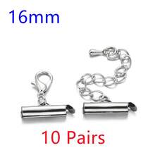 WGRXIRANYKM 10pcs/Pack Crimp End Caps Sliding Buckle Tube DIY Bracelet Connectors, Weaving Accessories For Jewelry Making - Pipe Buckle - View 13
