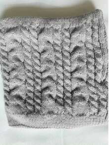 Unisex Fleece Lined Knit Neck Gaiter, Thick Warm Cable Knit Neck Warmer, Windproof Face Cover Scarf For Winter Outdoor Cycling Skiing - A - View 7