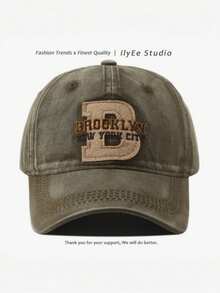 2026 Autumn/Winter New Vintage Washed Distressed Baseball Cap, Brooklyn New York Letter Patch Dad Hat, Unisex Adjustable Streetwear Cap - BROO Baseball Cap - View 5
