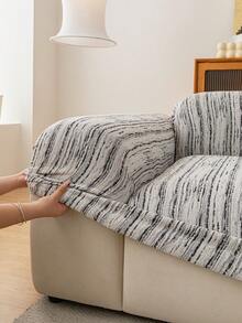 1pc High-Weight Chenille Material Soft Elastic Sofa Cover, Pet-Friendly All-Season Full Coverage Design, Old Sofa Renewal Machine Washable Holiday Decor Home Furnishing, Suitable For Most 1-4 Seater Sofas - Dark Grey - View 7