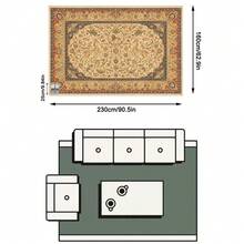 1PC Lion, Antelope, Flower & Bird Pattern Faux Cashmere Machine Washable Area Rug, Middle Eastern Persian Style European Classical Palace Rectangular Soft Carpet, Living Room Bedroom Home Decor, All Season Use, Aesthetic Home Decoration - Multicolor - View 19