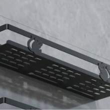 1pc Bathroom Storage Rack Wall-Mounted Matte Black Shower Organizer No Drilling Installation Floating Metal Shelf Suitable For Toilet Above And Sink Multi-Functional Hanging Basket Home Decor And Space Expansion Storage Rack - Multicolor - View 11