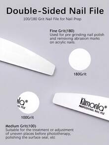 Klimonla 10件組 100/180目指甲锉，美甲護理用品，美甲工具，返校季，指甲，指甲延長工具 - 白色 - 查看 3