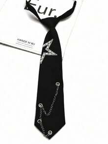1pc Unisex Chain Star Personalized Fashion Casual Tie - Multicolor - View 5